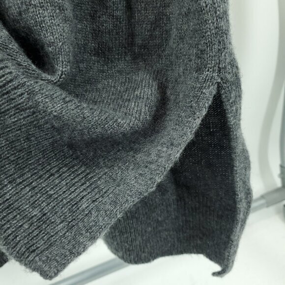 Muji 100% Wool Mock Neck Relaxed Fit Midi Sweater Dress L Gray - Picture 14 of 16